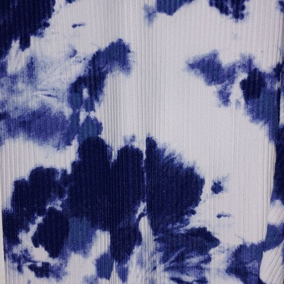 No Connect tie dye blue white ribbed stretch leggings Sz Xl - Picture 4 of 7